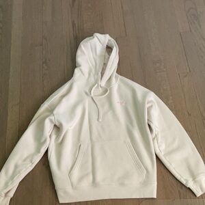 White/Pink Hoodie with Logo